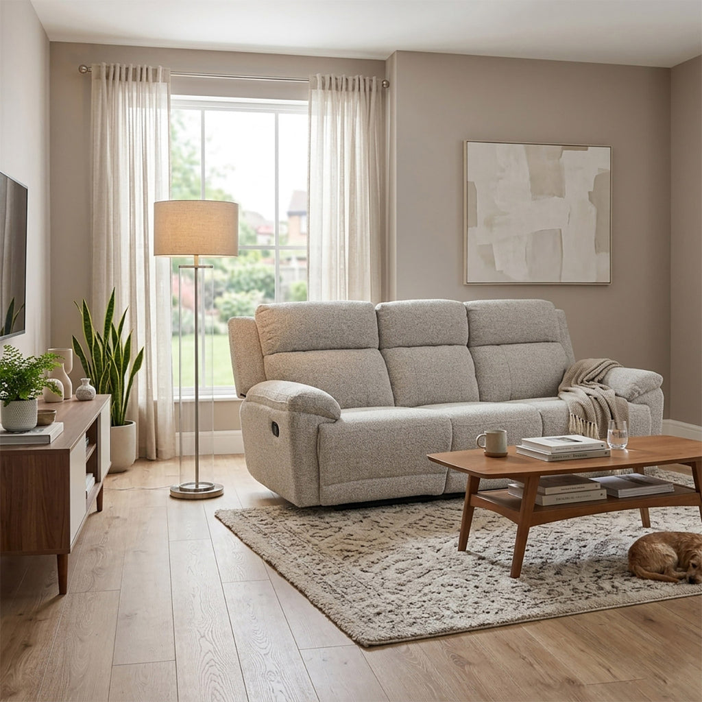Santa Barbara Fabric Recliner Sofa - Beige