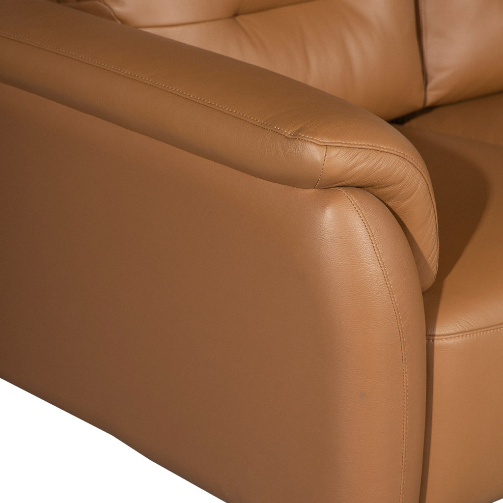 Santino Leather Luxe Loveseat - Tan