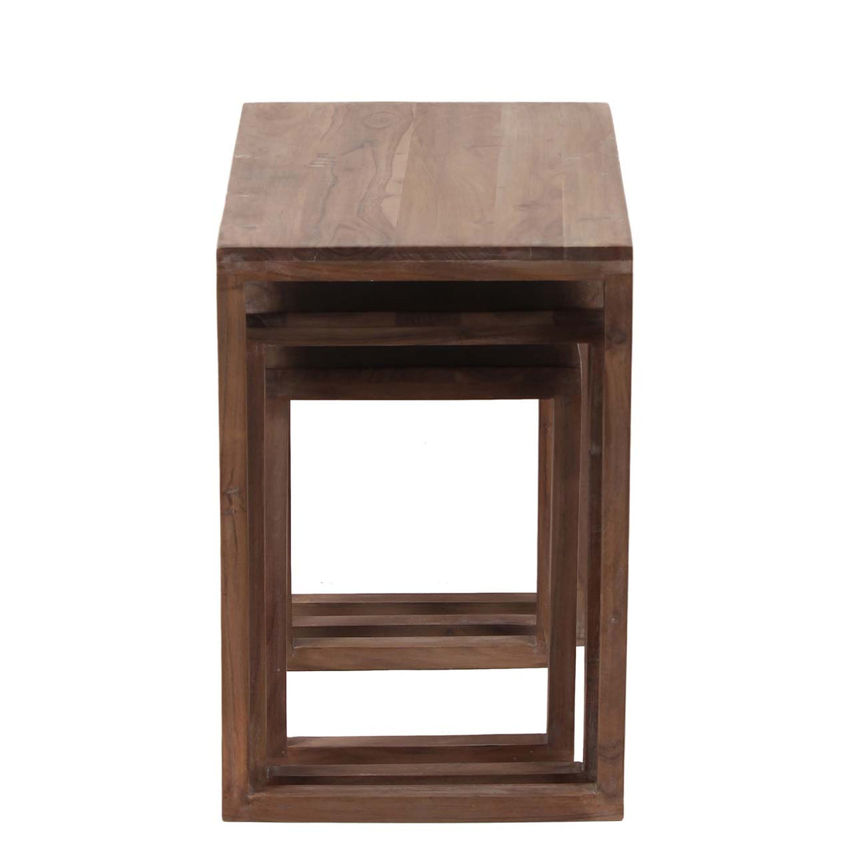 Sanya Acacia Wood Set Of 3 Side Tables - Slate Grey