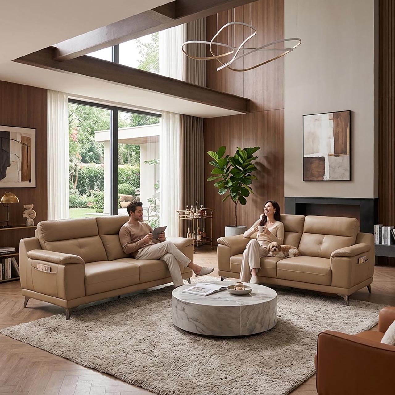 Sienna Leather Luxe Recliner - Brown