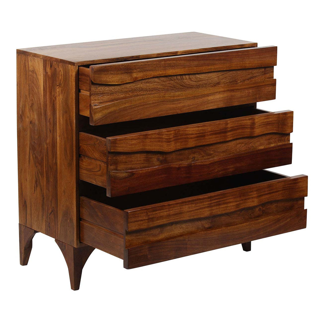 Sofia Acacia Wood Live Edge 3 Drawer Chest