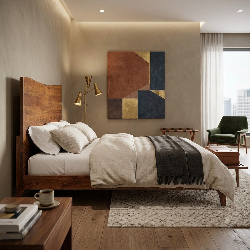 Sofia Acacia Wood Live Edge Queen Bed