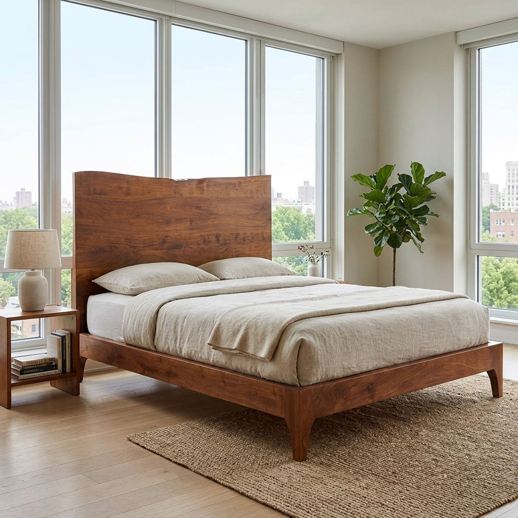 Sofia Acacia Wood Live Edge Queen Bed