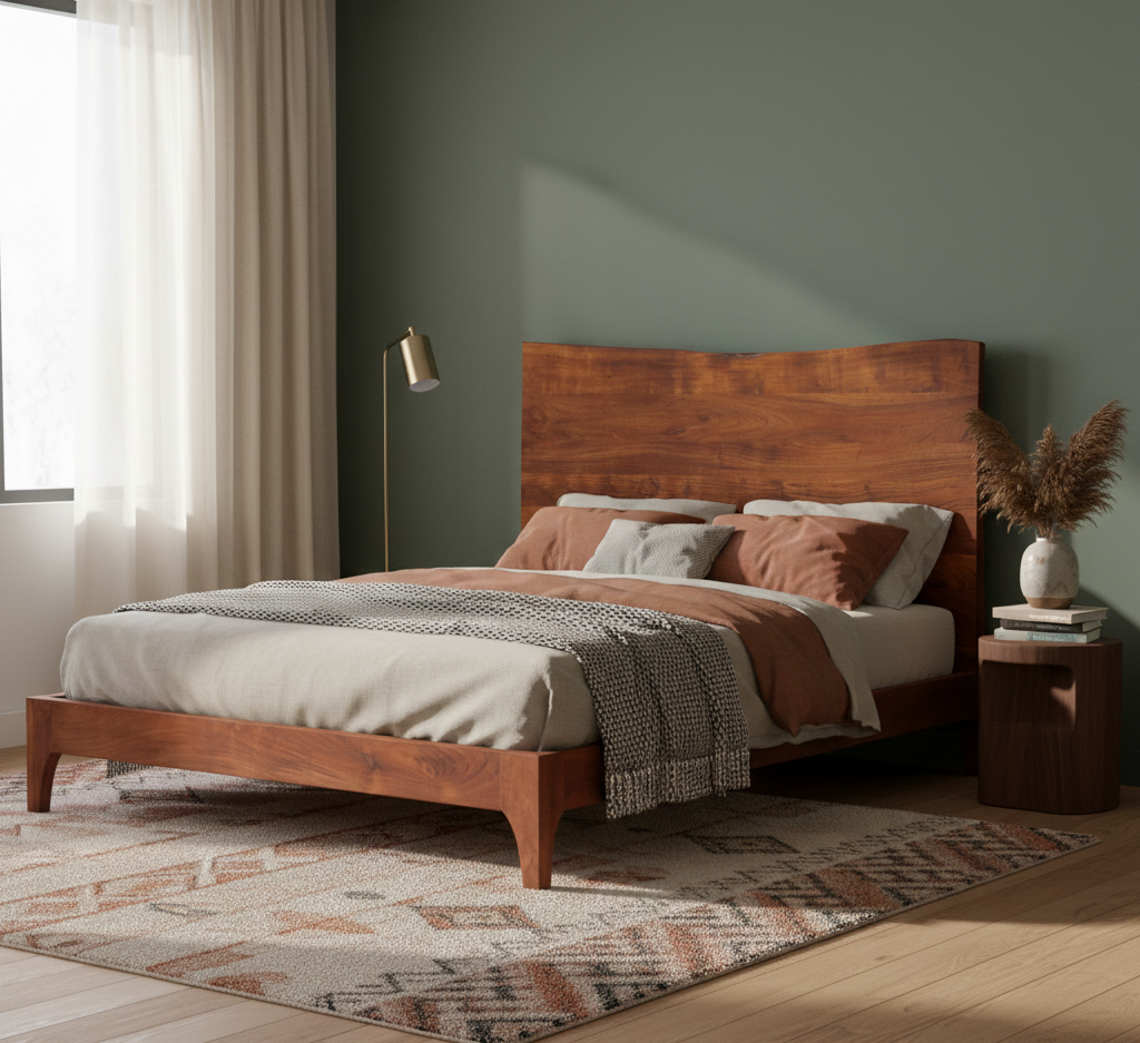Sofia Acacia Wood Live Edge King Bed