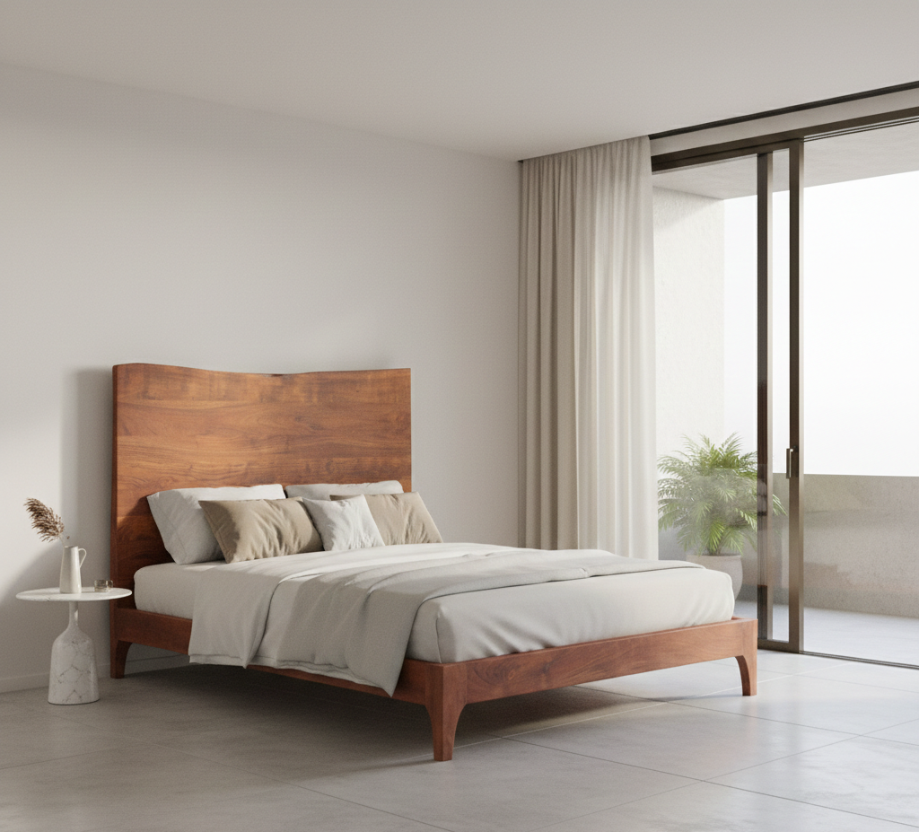Sofia Acacia Wood Live Edge King Bed