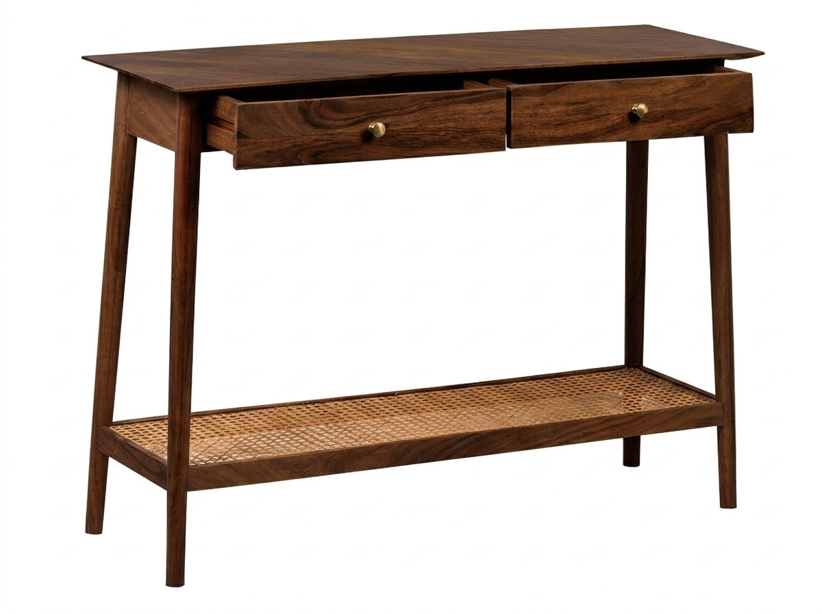 Solana Acacia Wood Console Table - Washed Walnut