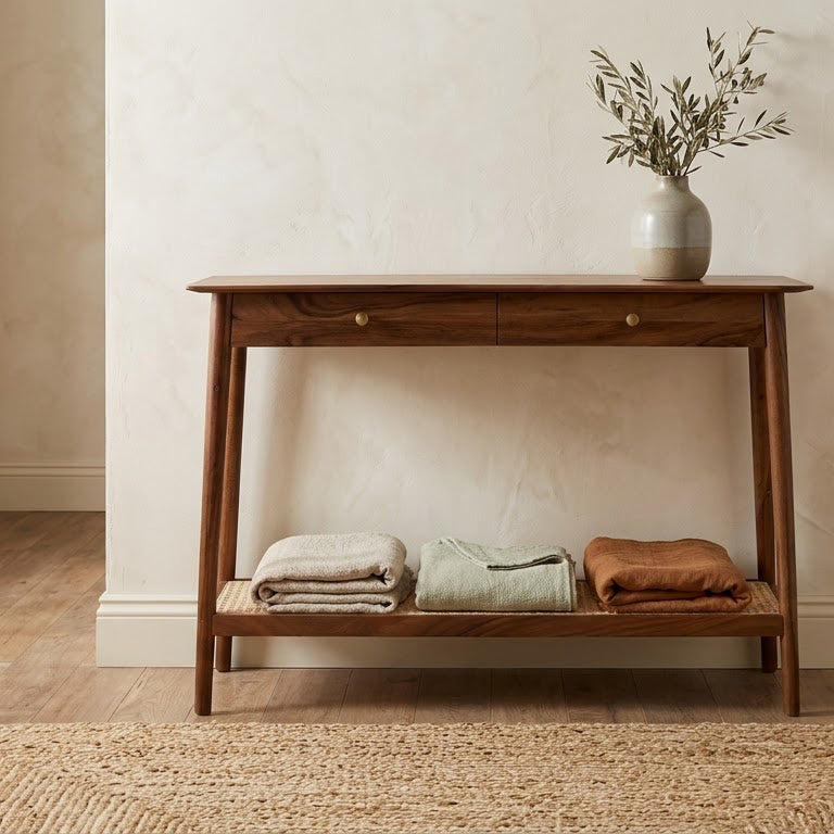 Solana Acacia Wood Console Table - Washed Walnut