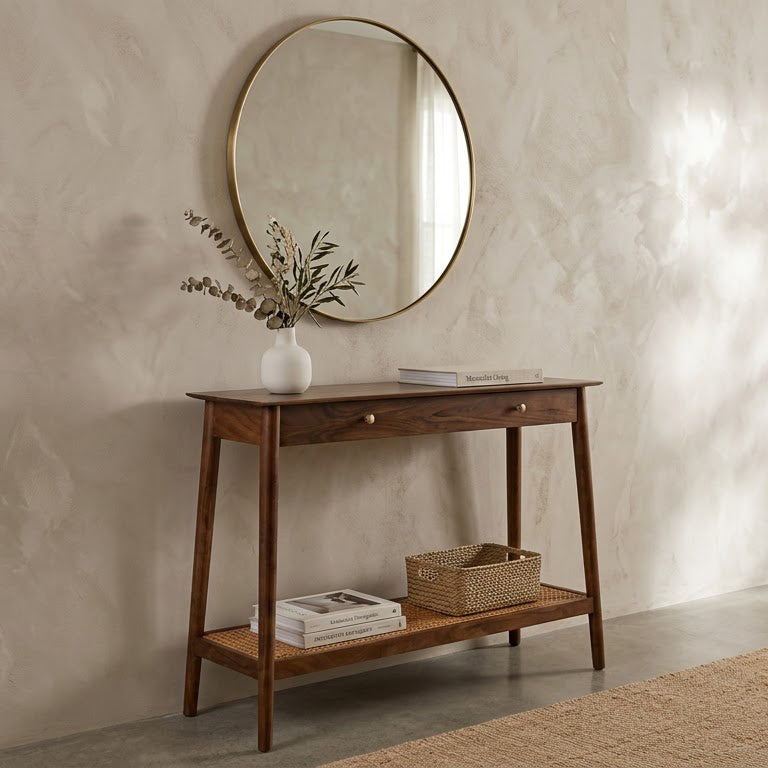 Solana Acacia Wood Console Table - Washed Walnut