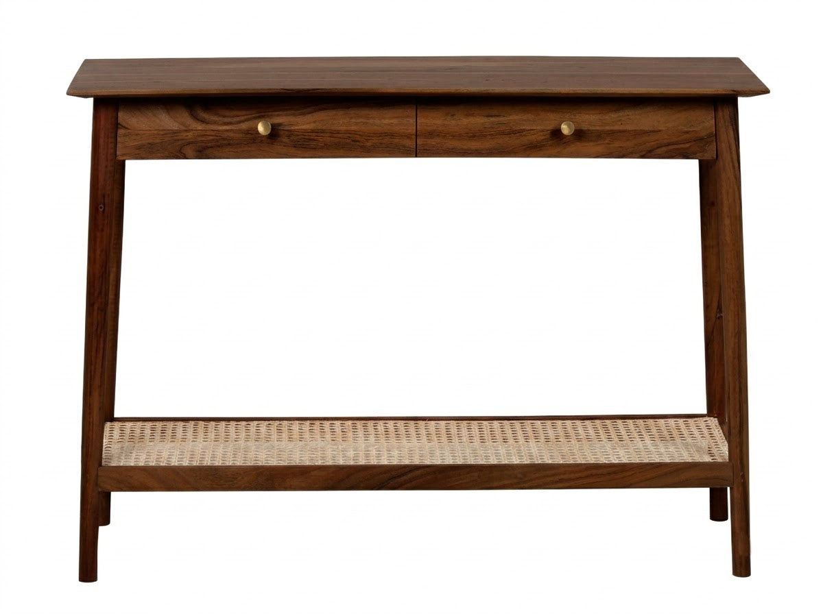 Solana Acacia Wood Console Table - Washed Walnut