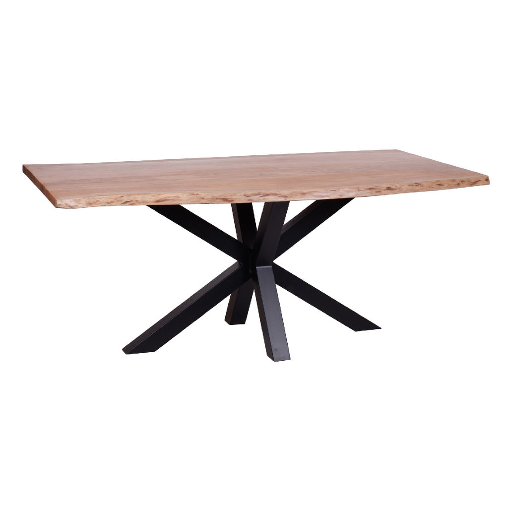 Spider Leg Dining Table - Acacia Natural / Black Iron