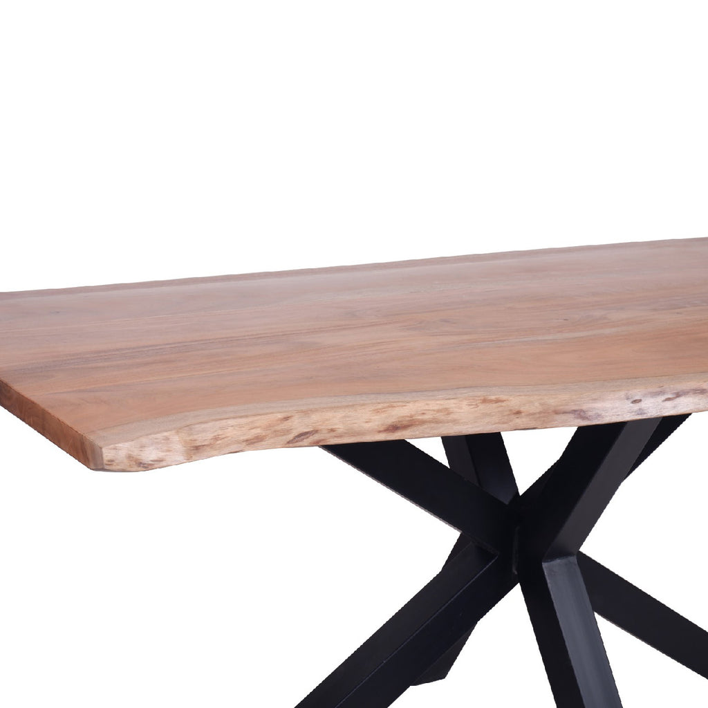 Spider Leg Dining Table - Acacia Natural / Black Iron