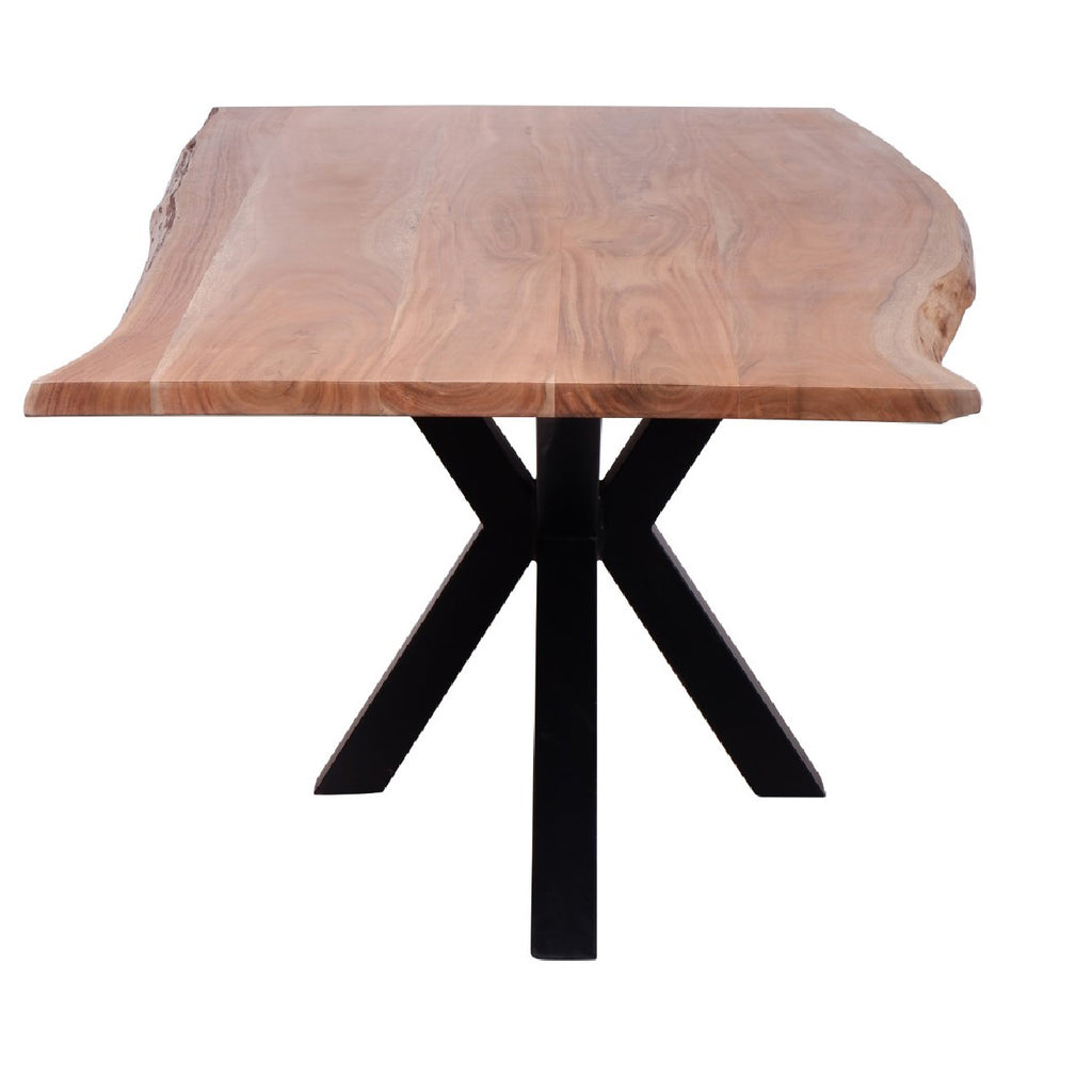 Spider Leg Dining Table - Acacia Natural / Black Iron