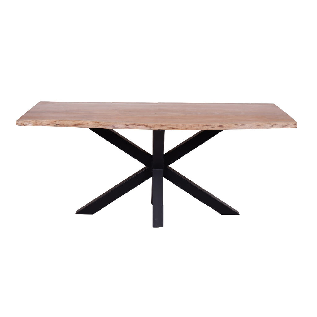 Spider Leg Dining Table - Acacia Natural / Black Iron