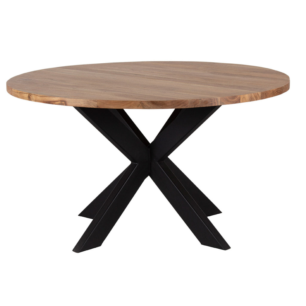 Spider Leg Round Top Dining Table - Acacia Natural