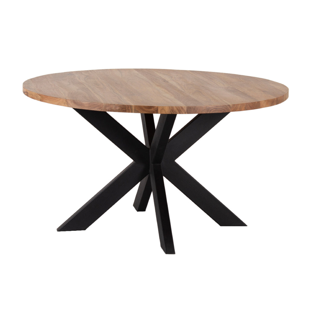 Spider Leg Round Top Dining Table - Acacia Natural