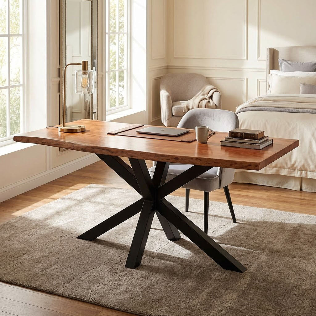 Spider Leg Dining Table - Acacia Natural / Black Iron