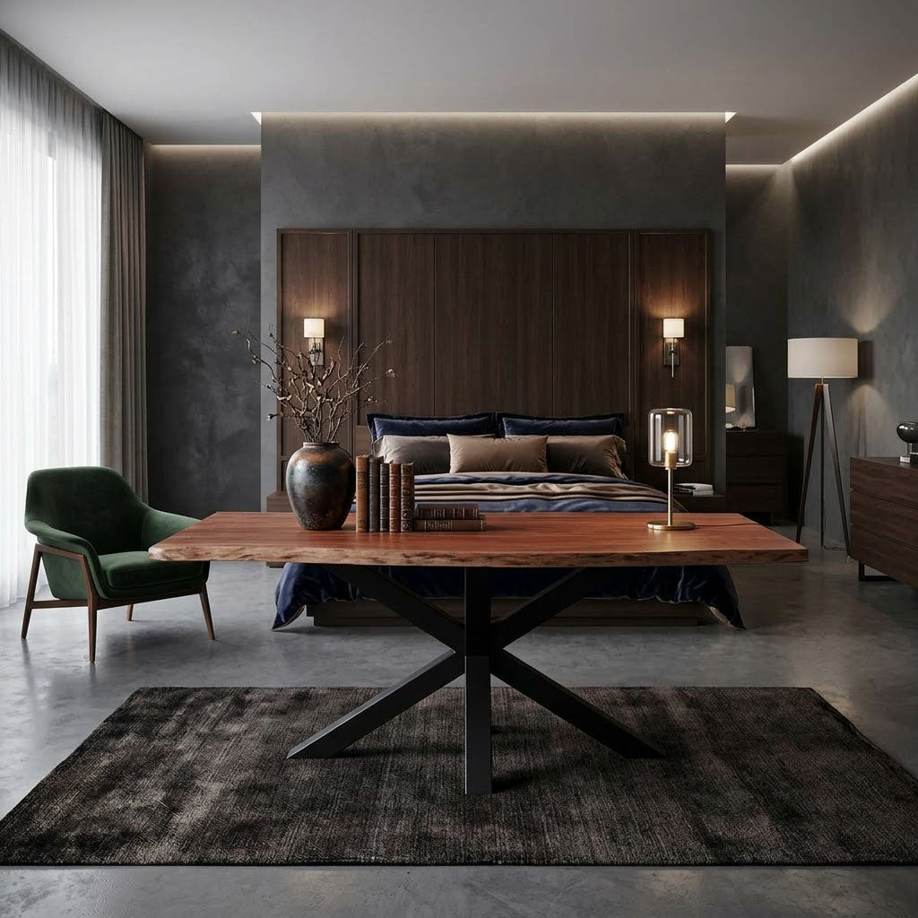 Spider Leg Dining Table - Acacia Natural / Black Iron