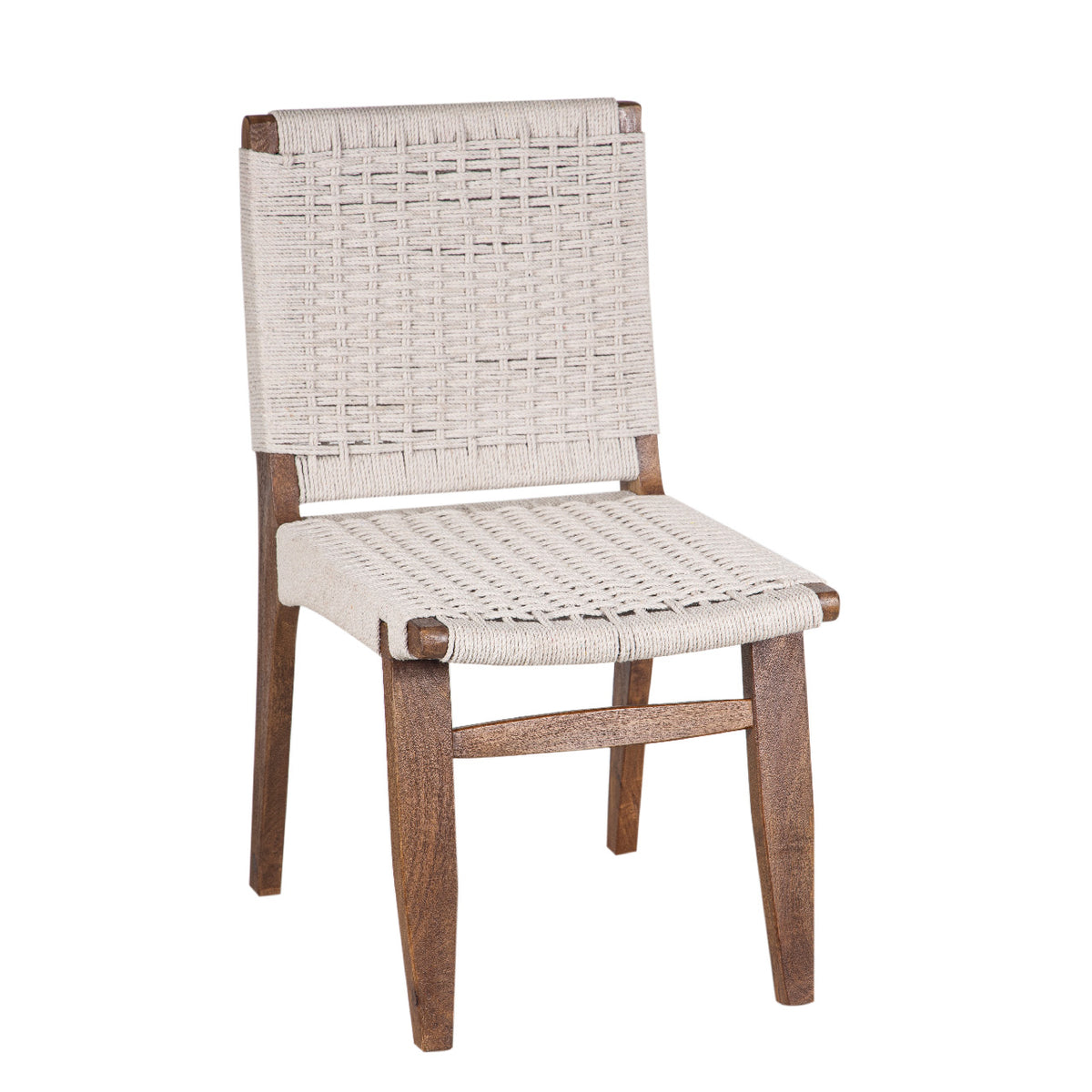 Surat Mango Wood Cotton Rope Dining Chair - Walnut