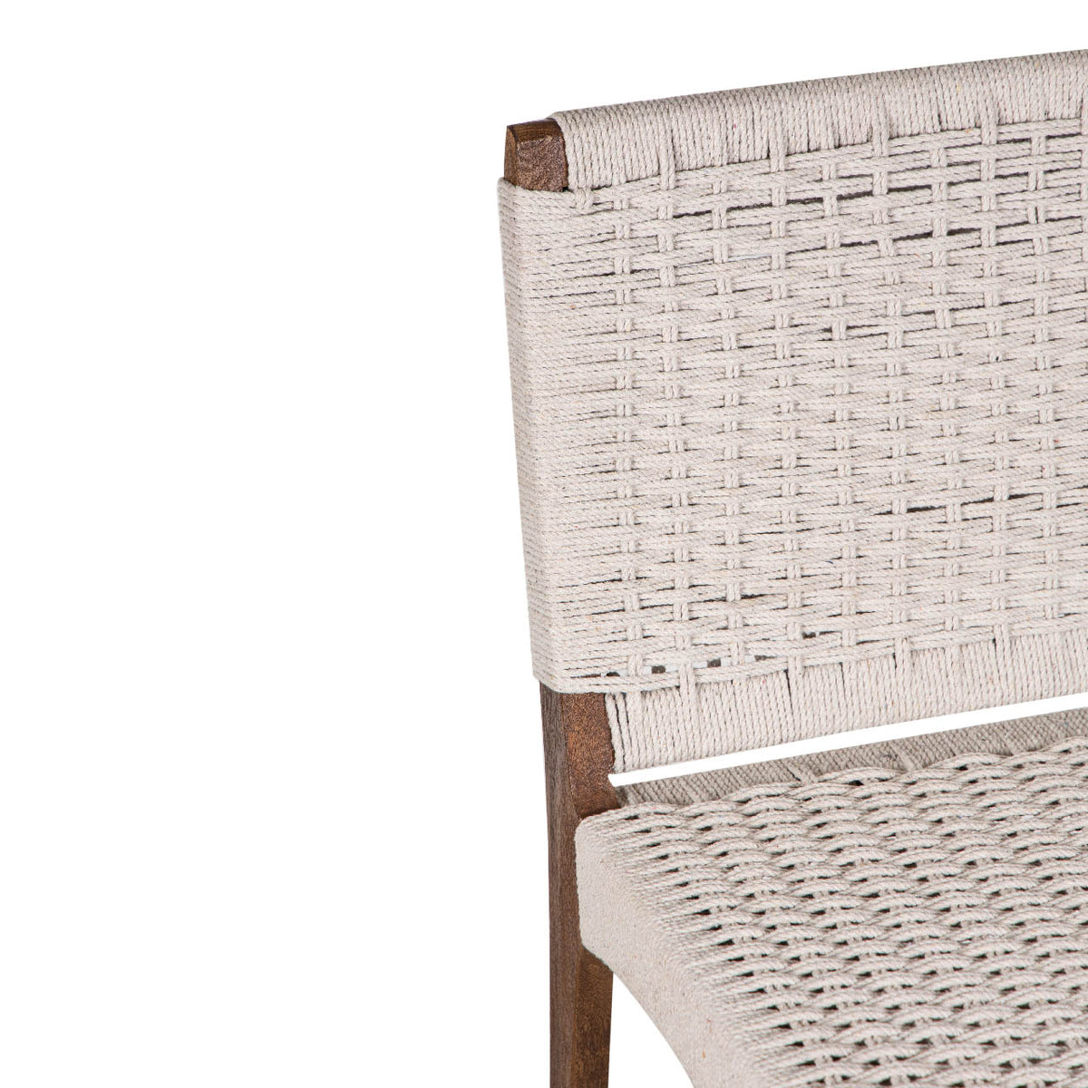 Surat Mango Wood Cotton Rope Dining Chair - Walnut