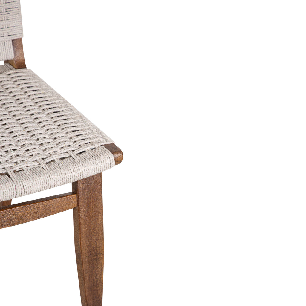 Surat Mango Wood Cotton Rope Dining Chair - Walnut