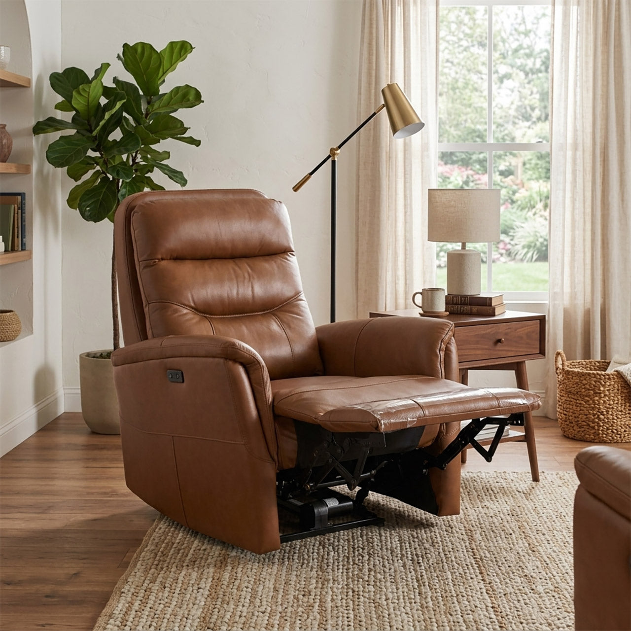 Tofino Leather Electric Recliner Arm Chair - Bovine