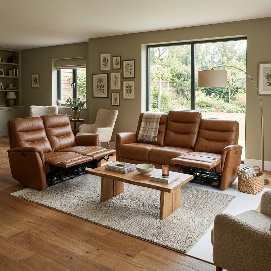 Tofino Leather Electric Recliner Loveseat - Bovine