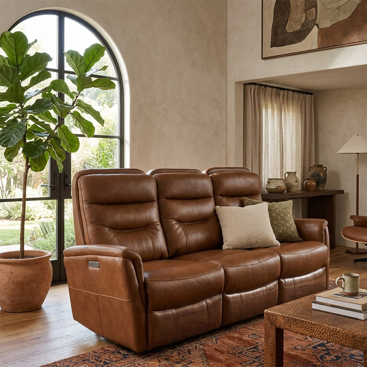 Tofino Leather Electric Recliner Sofa - Bovine