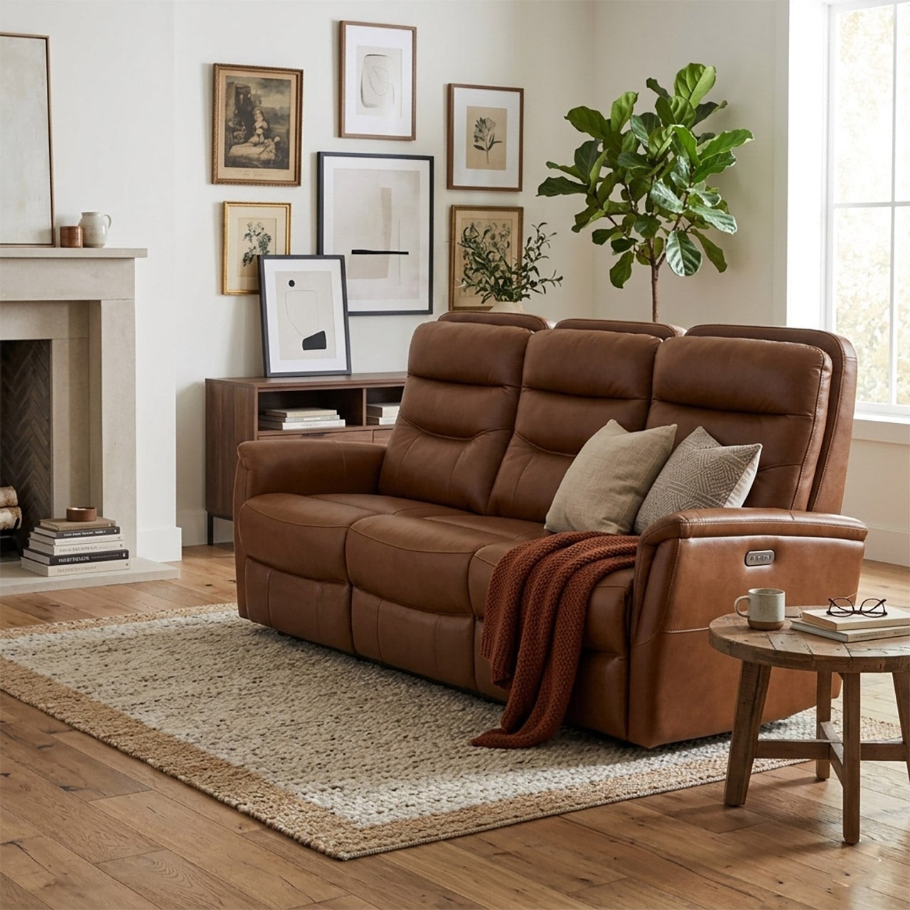 Tofino Leather Electric Recliner Sofa - Bovine