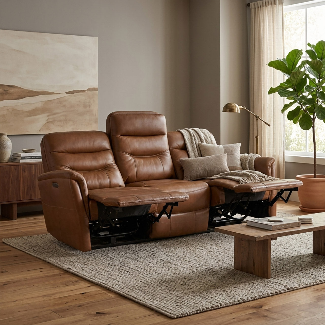 Tofino Leather Electric Recliner Sofa - Bovine