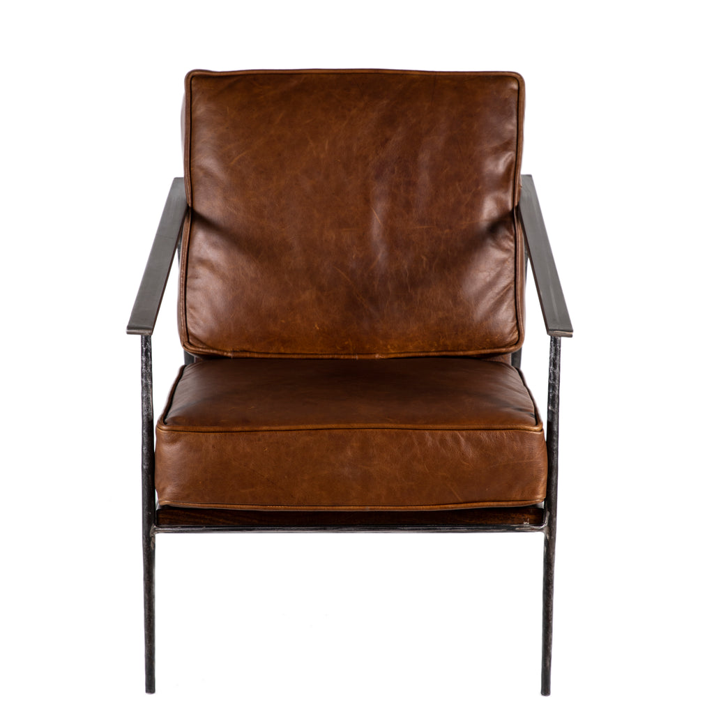 Turin Iron Armchair with Upholstered Seat