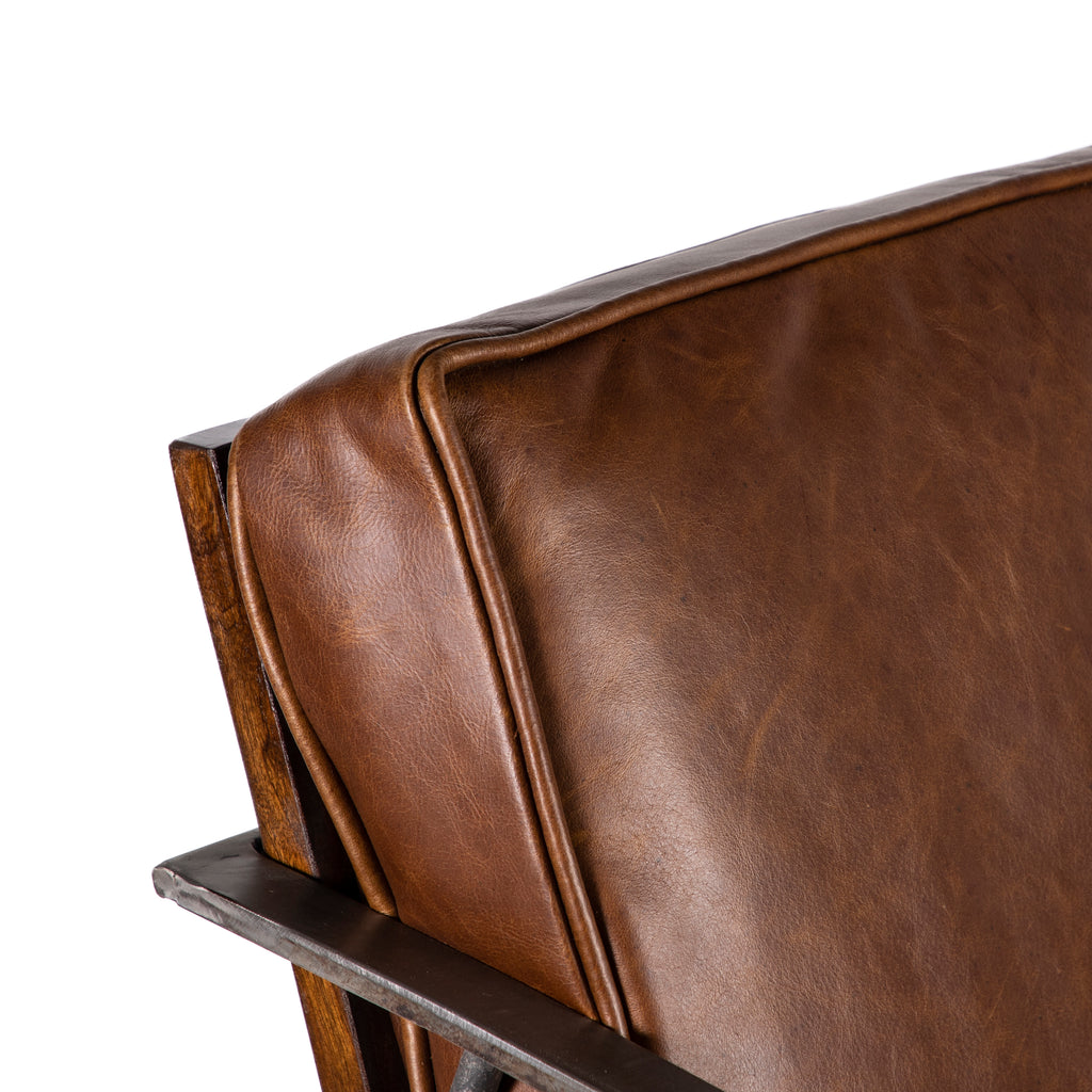 Turin Iron Armchair with Upholstered Seat