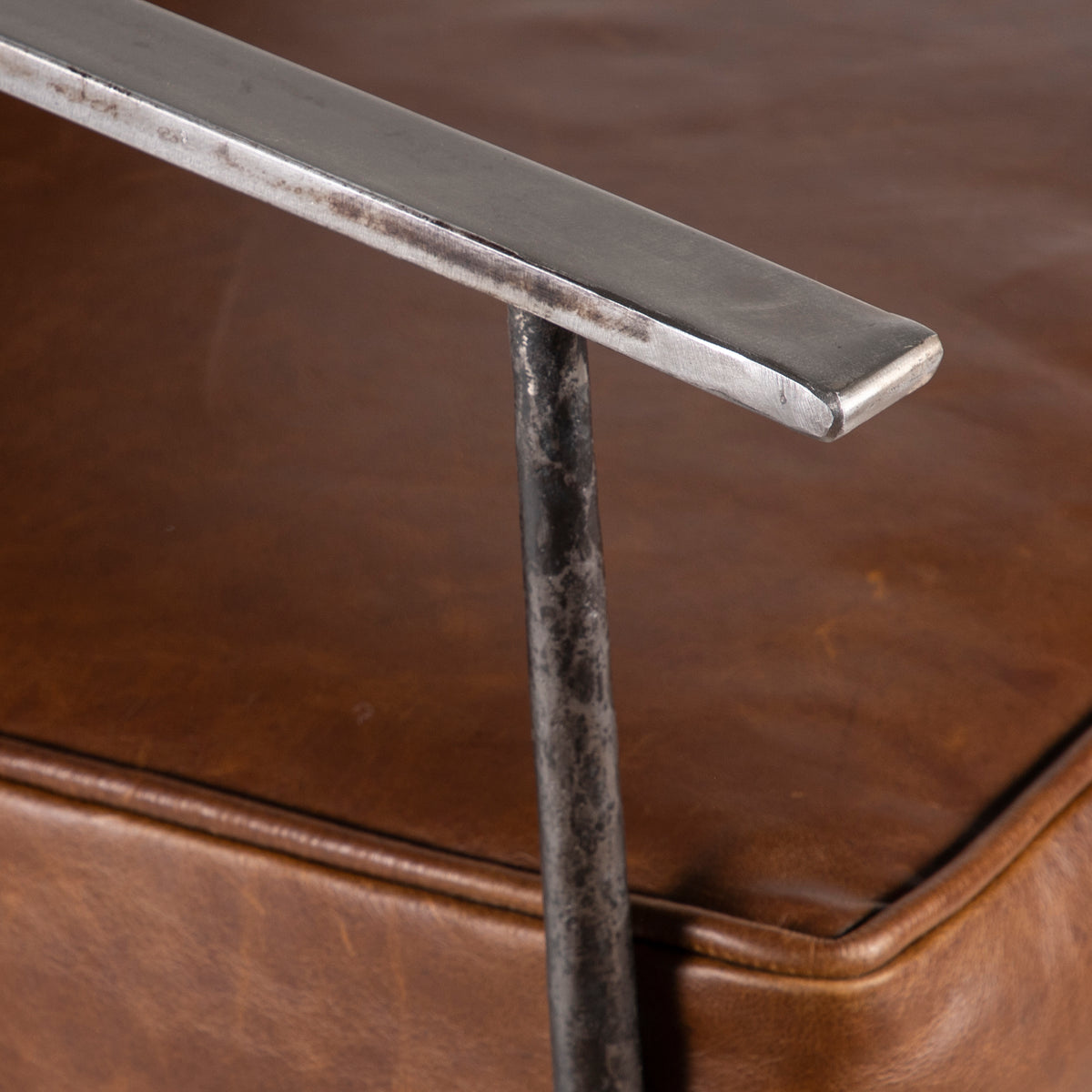 Turin Iron Armchair with Upholstered Seat