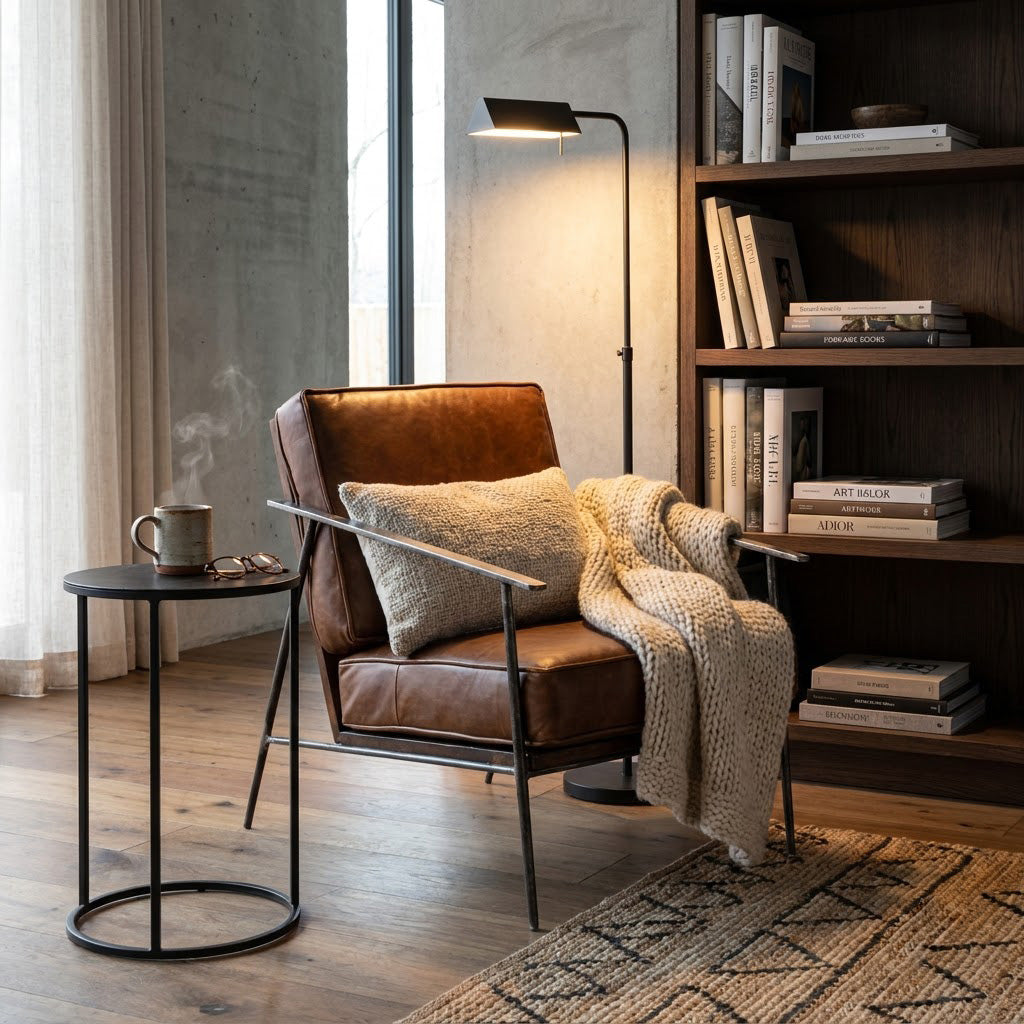 Turin Iron Armchair with Upholstered Seat