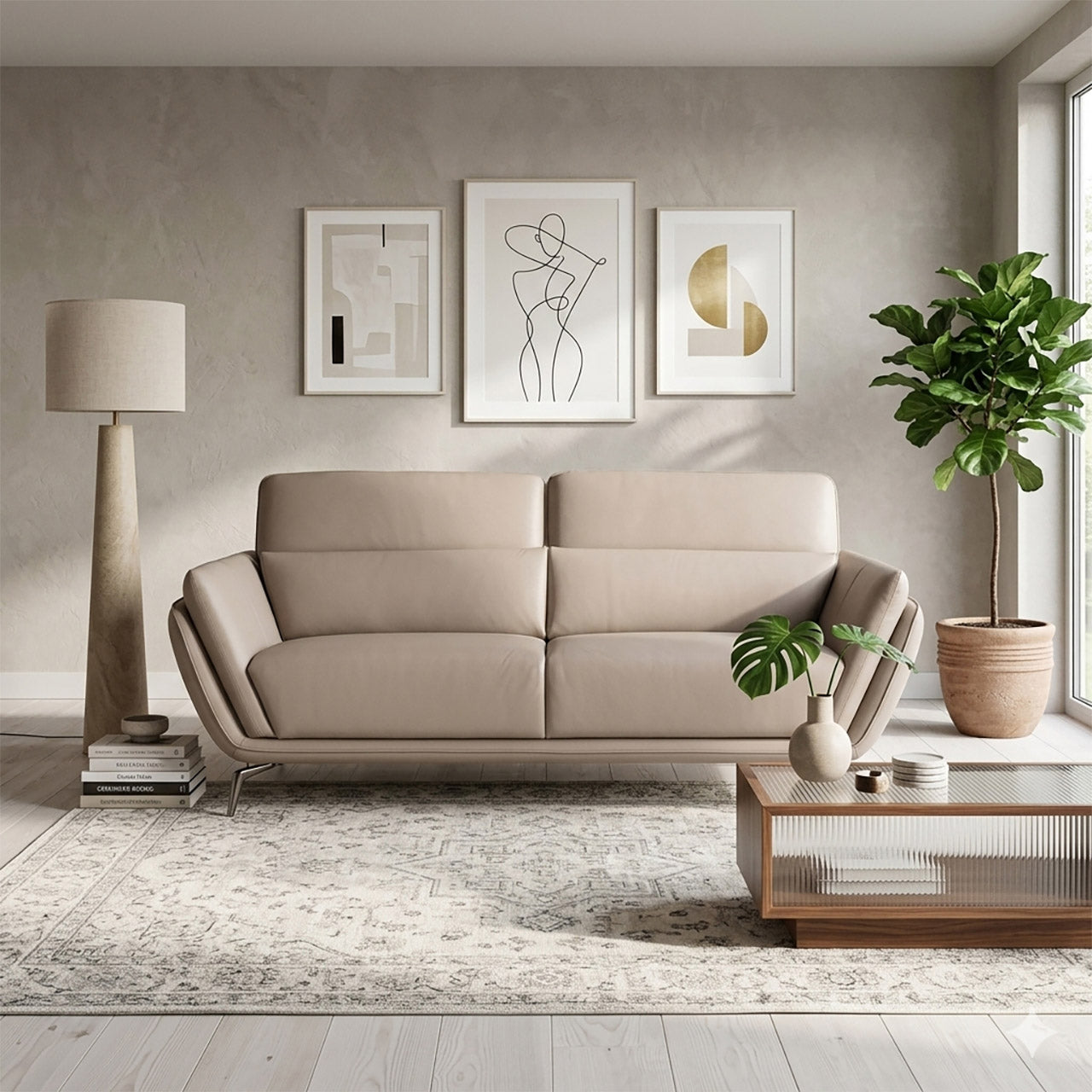 Valenza Fabric Luxe Sofa - Light Grey