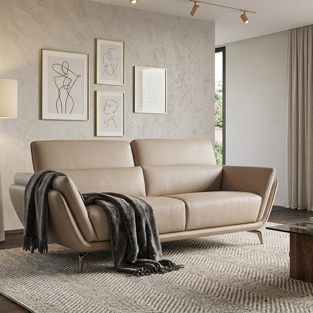 Valenza Fabric Luxe Sofa - Light Grey