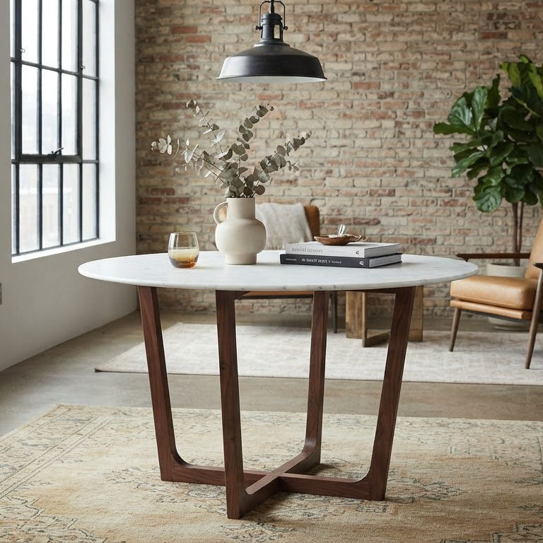 Vienna Acacia Wood Round Dining Table