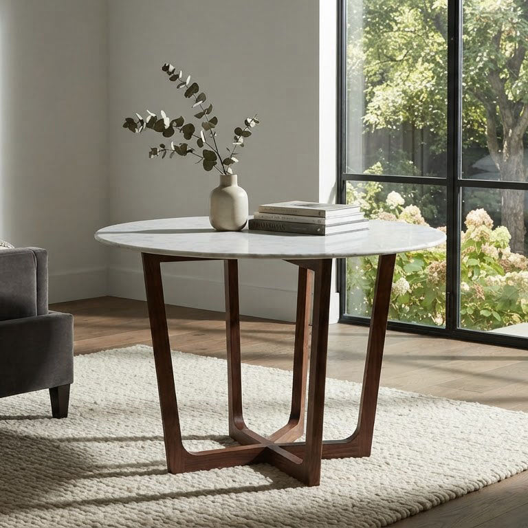 Vienna Acacia Wood Round Dining Table