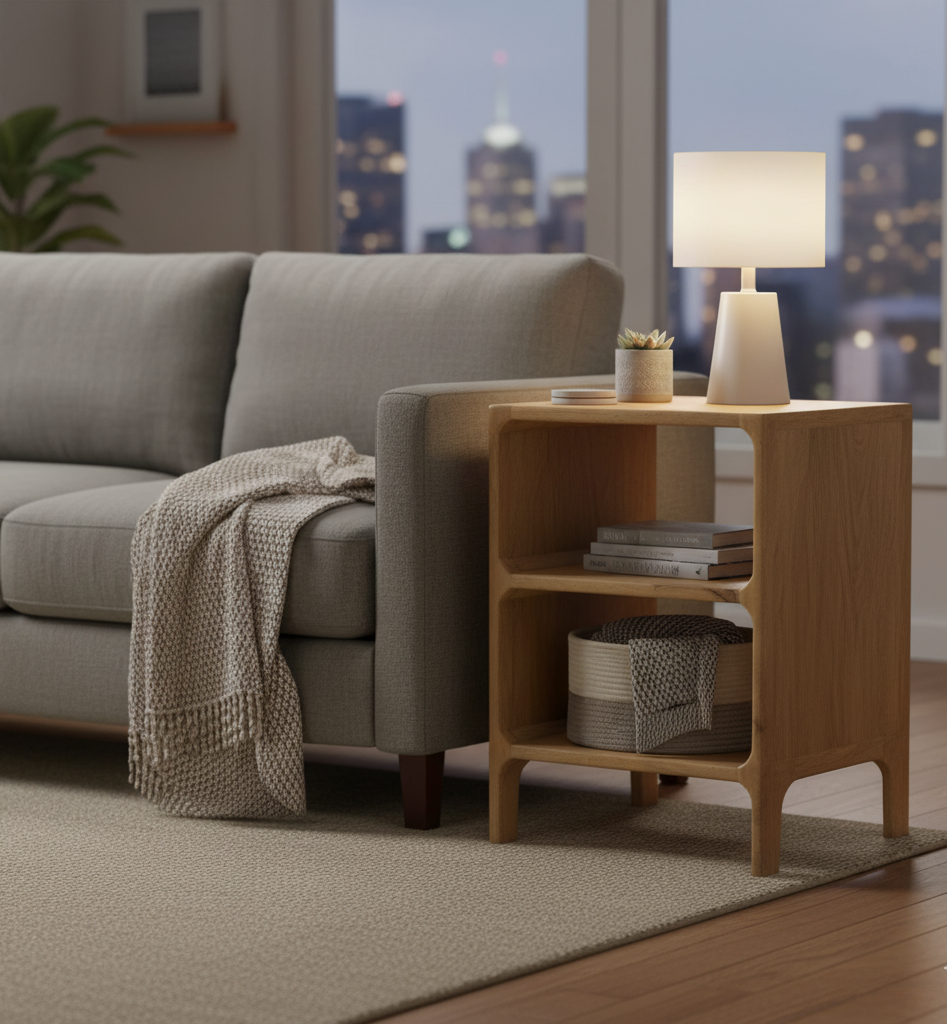 Vincent Mango Wood Side Table-Natural