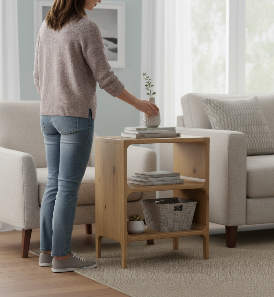 Vincent Mango Wood Side Table-Natural