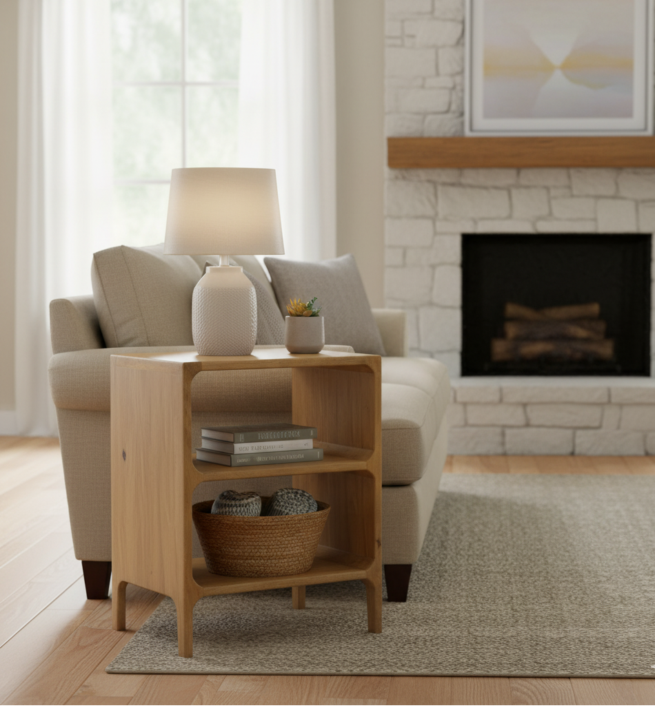 Vincent Mango Wood Side Table-Natural