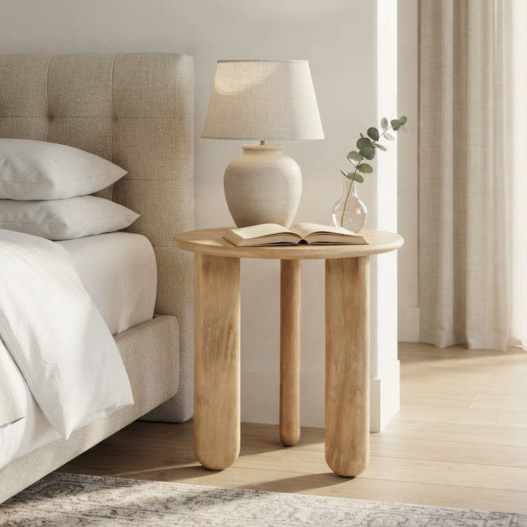 Virton Mango Wood Round Side Table