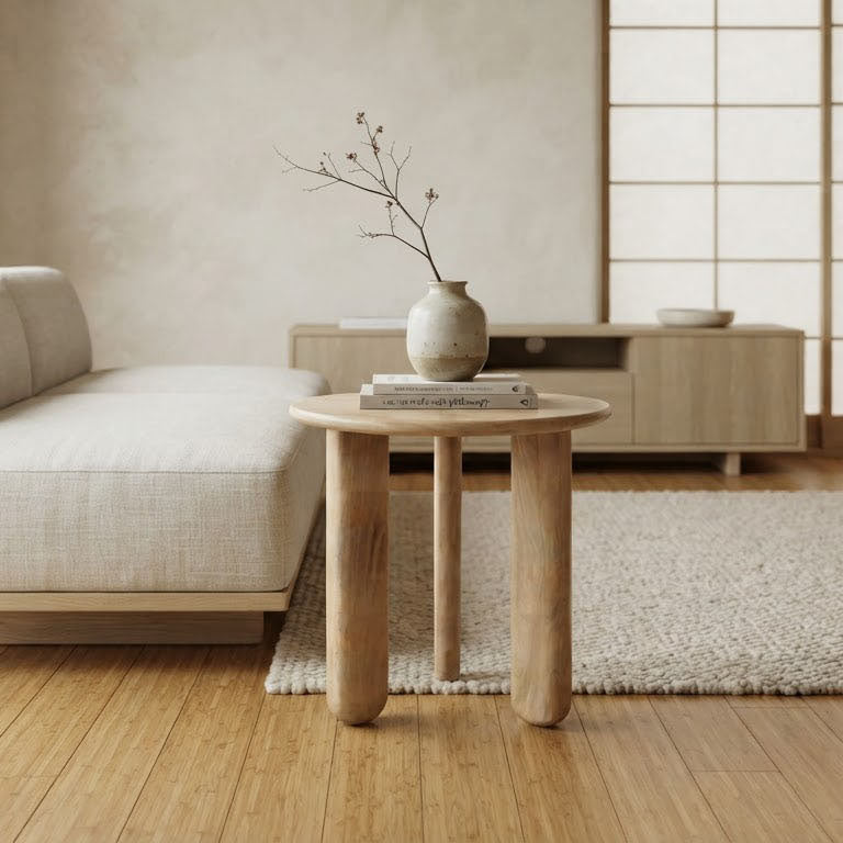 Virton Mango Wood Round Side Table