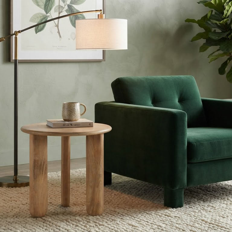 Virton Mango Wood Round Side Table