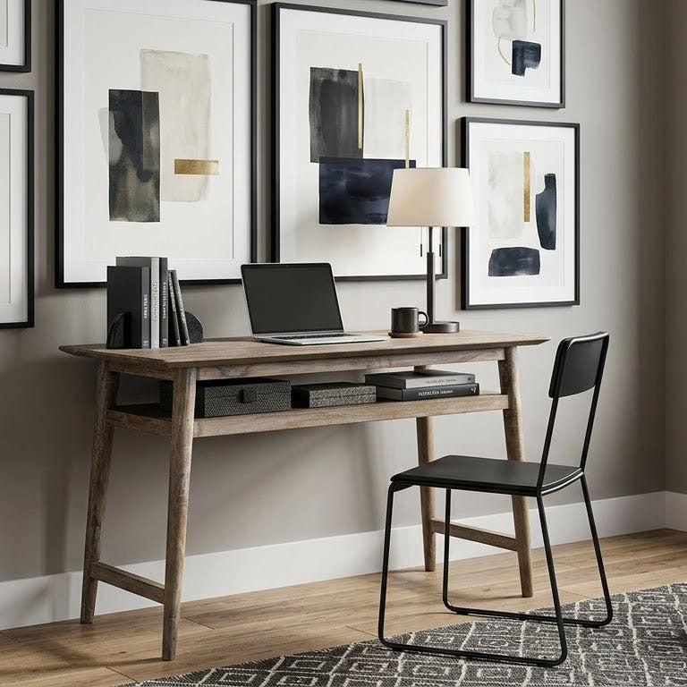 Williams Acacia Wood Console Table with Shelf