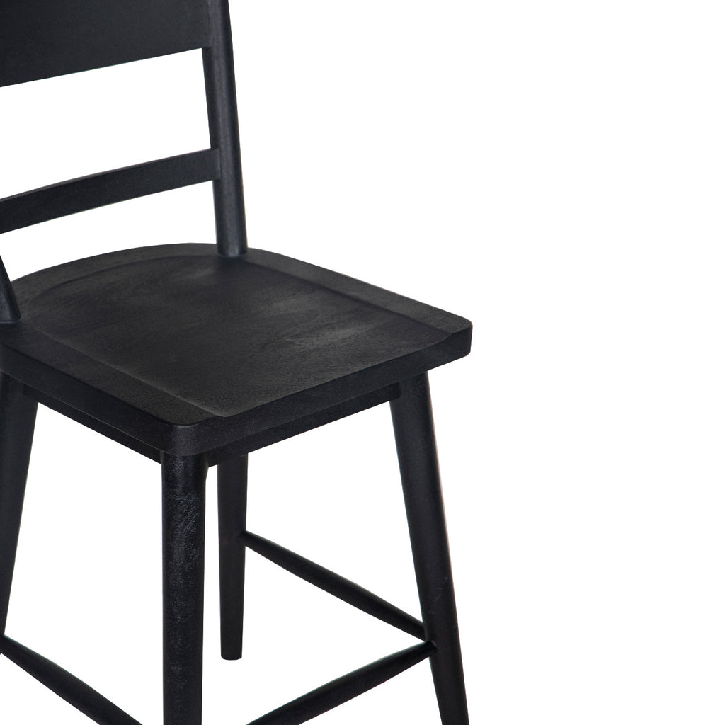 Willow Mango Wood Counter Chair - Black