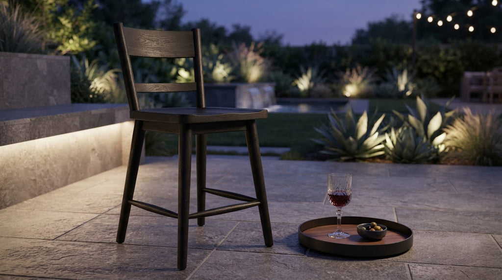 Willow Mango Wood Counter Chair - Black