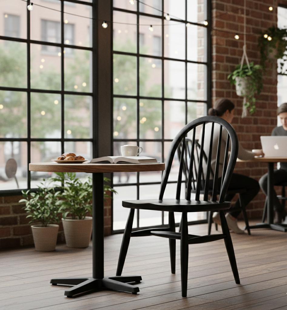 Windsor Acacia Wood Dining Chair - Black