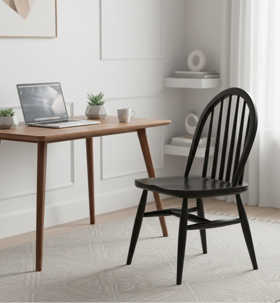 Windsor Acacia Wood Dining Chair - Black