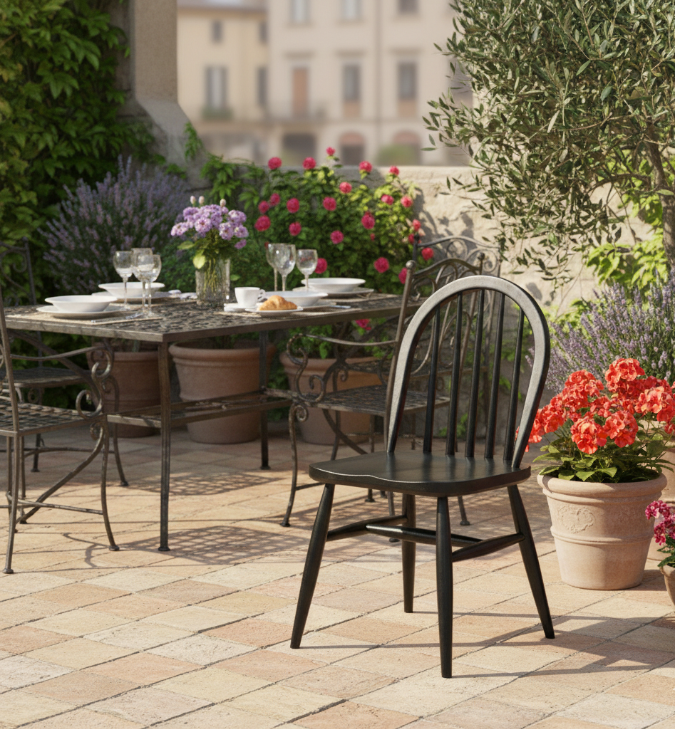 Windsor Acacia Wood Dining Chair - Black