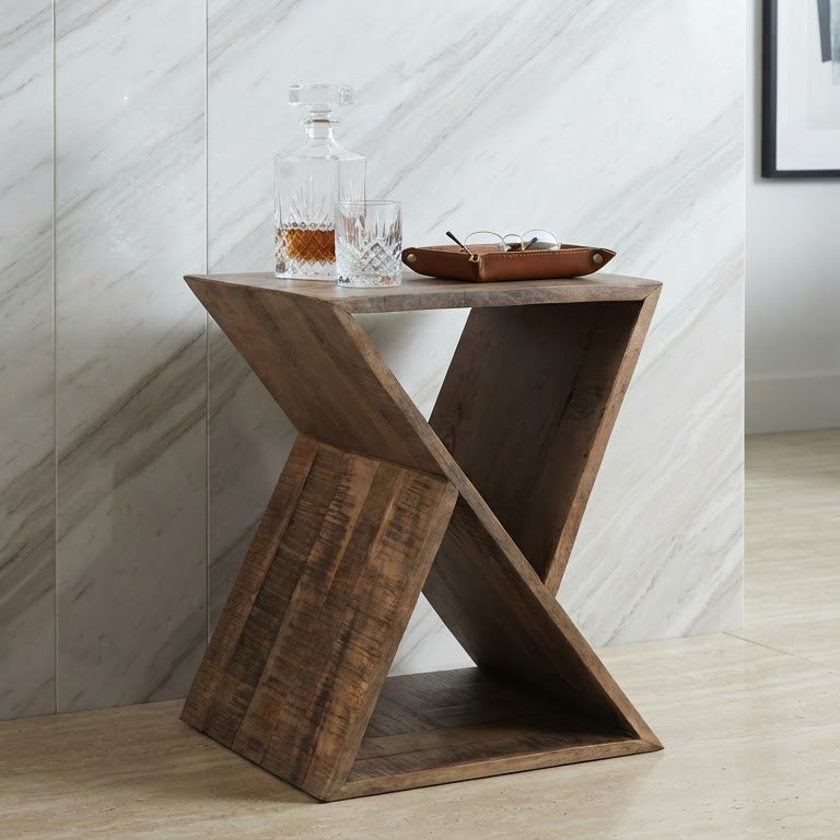 X Mango Wood Side Table